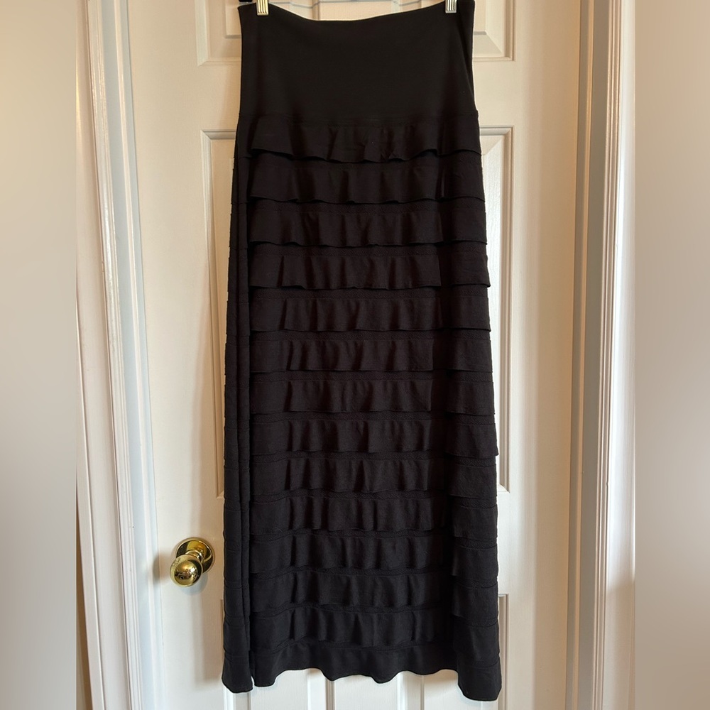 Max Edition Black Tiered Maxi Skirt/Dress Size L